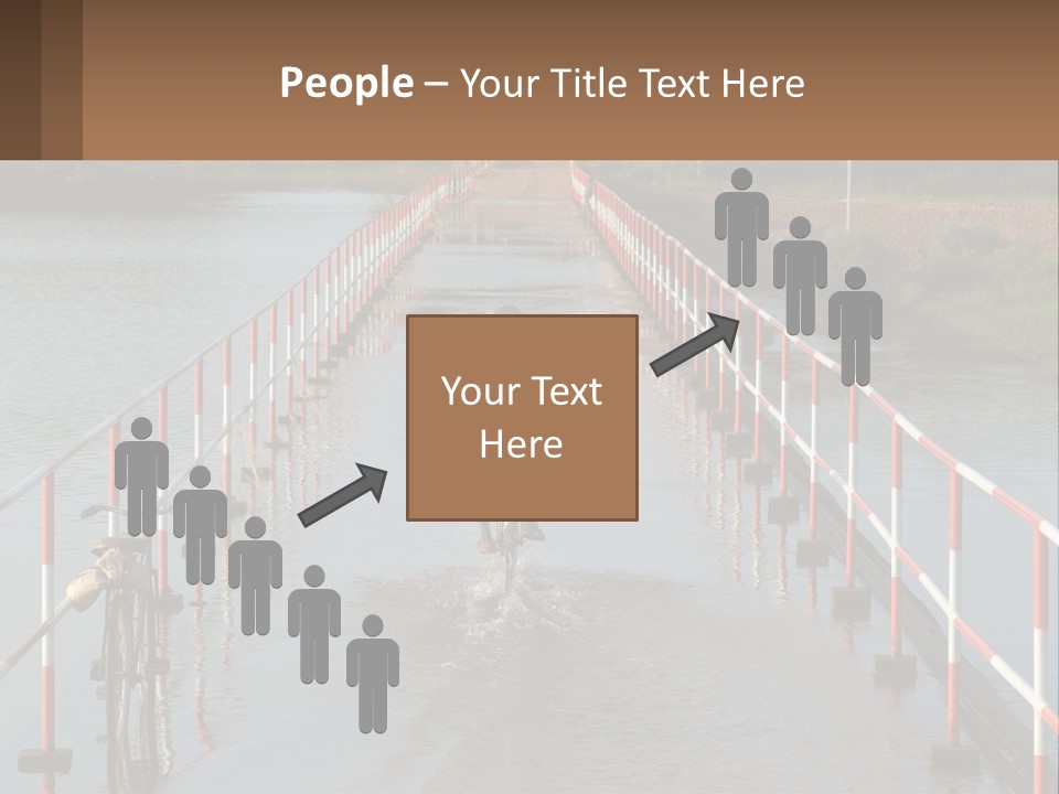A Person Riding A Bike Across A Flooded Bridge PowerPoint Template