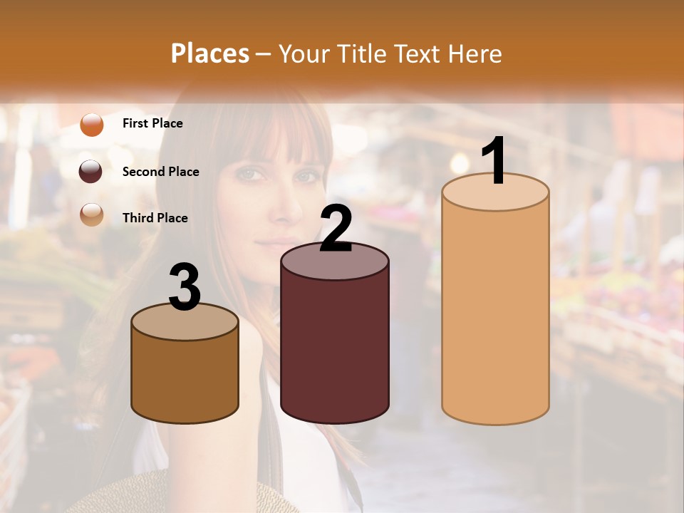 A Woman Is Standing In Front Of A Market PowerPoint Template