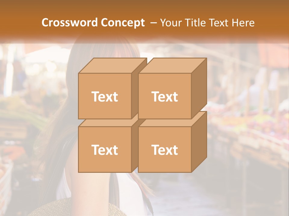 A Woman Is Standing In Front Of A Market PowerPoint Template