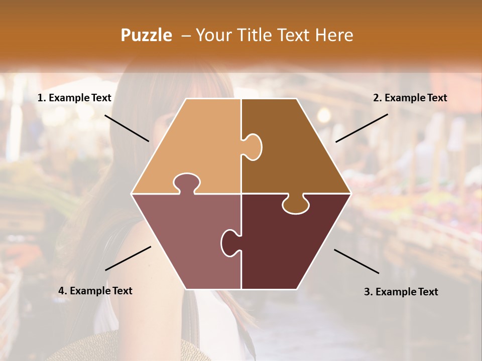 A Woman Is Standing In Front Of A Market PowerPoint Template