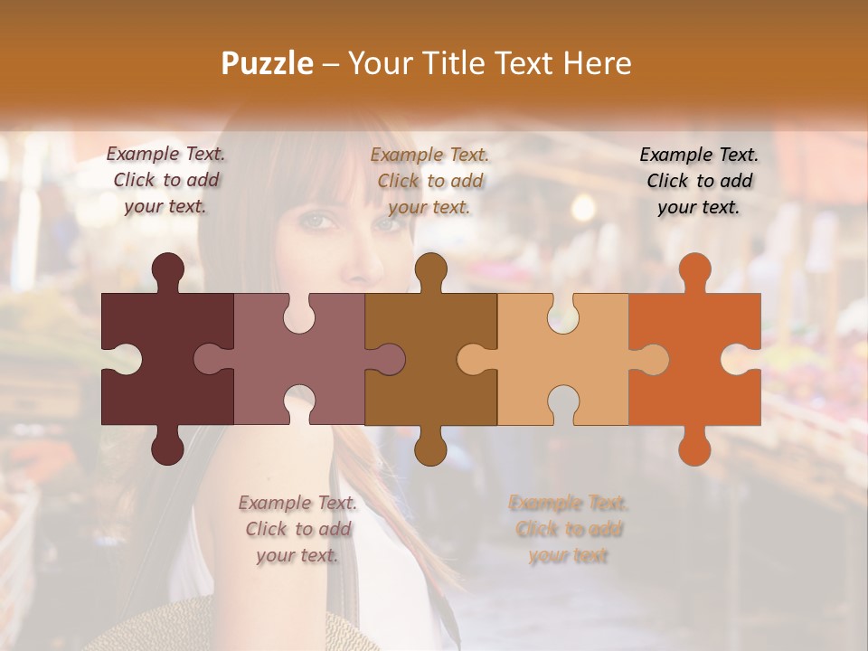 A Woman Is Standing In Front Of A Market PowerPoint Template