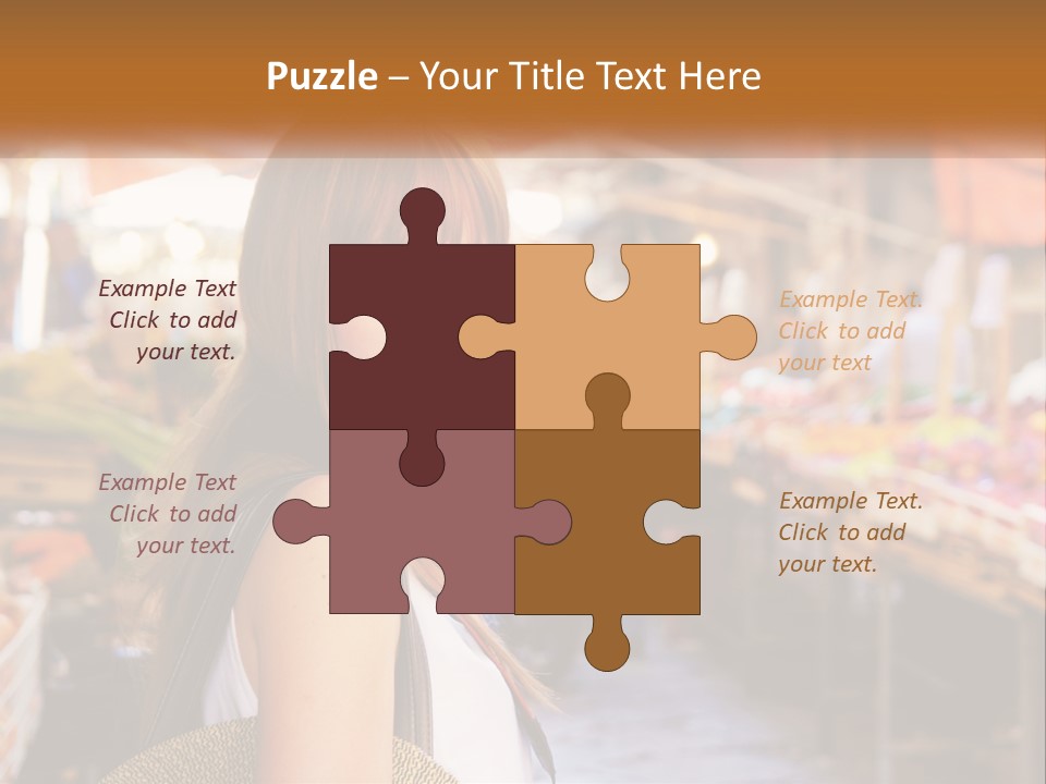 A Woman Is Standing In Front Of A Market PowerPoint Template