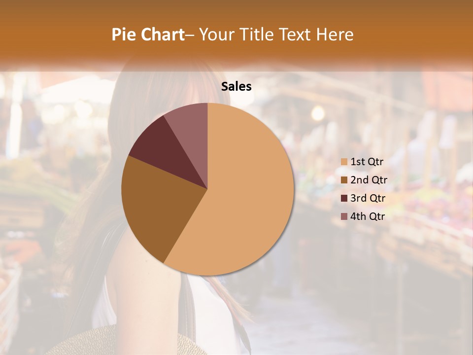 A Woman Is Standing In Front Of A Market PowerPoint Template