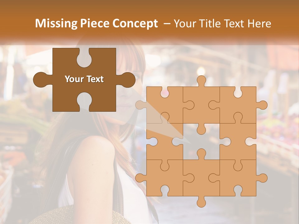 A Woman Is Standing In Front Of A Market PowerPoint Template