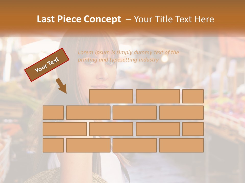 A Woman Is Standing In Front Of A Market PowerPoint Template