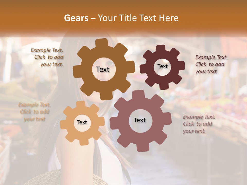 A Woman Is Standing In Front Of A Market PowerPoint Template