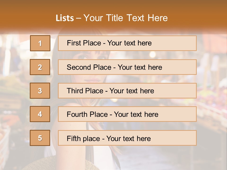 A Woman Is Standing In Front Of A Market PowerPoint Template