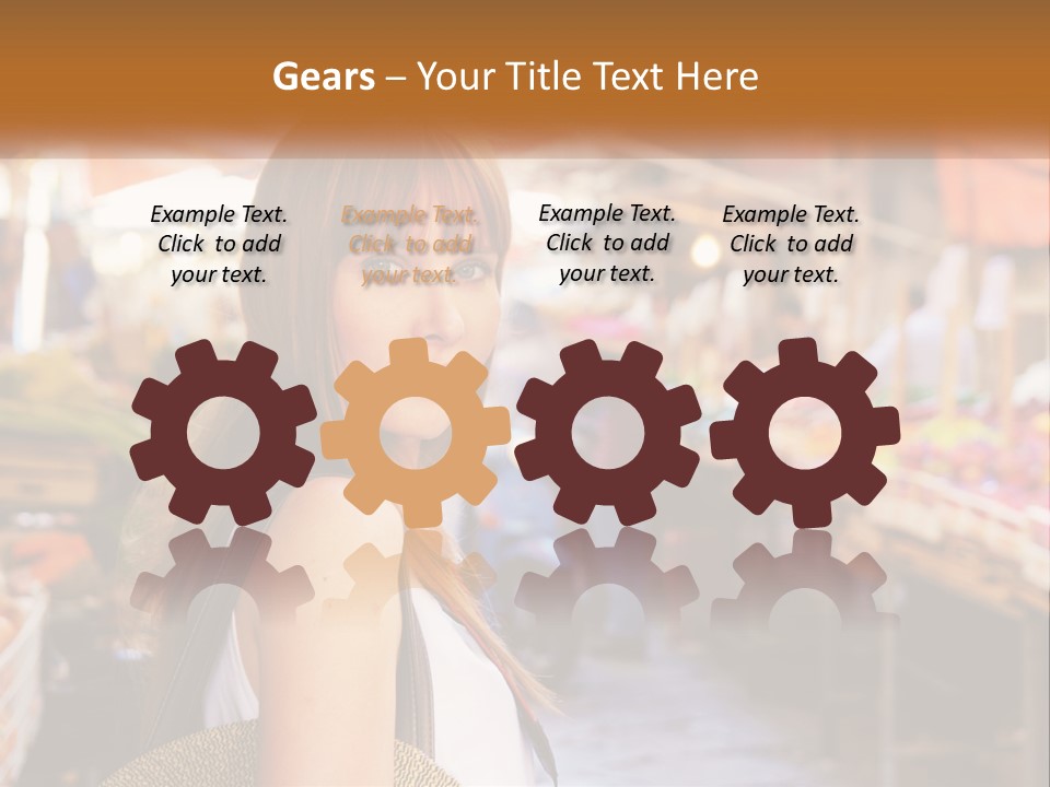 A Woman Is Standing In Front Of A Market PowerPoint Template