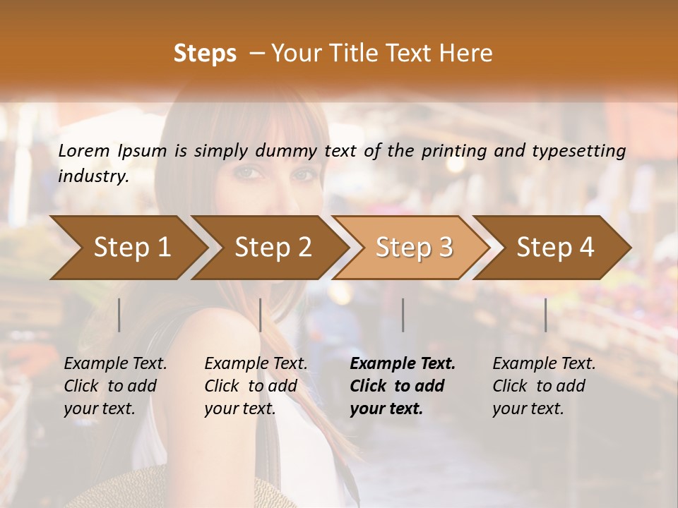 A Woman Is Standing In Front Of A Market PowerPoint Template