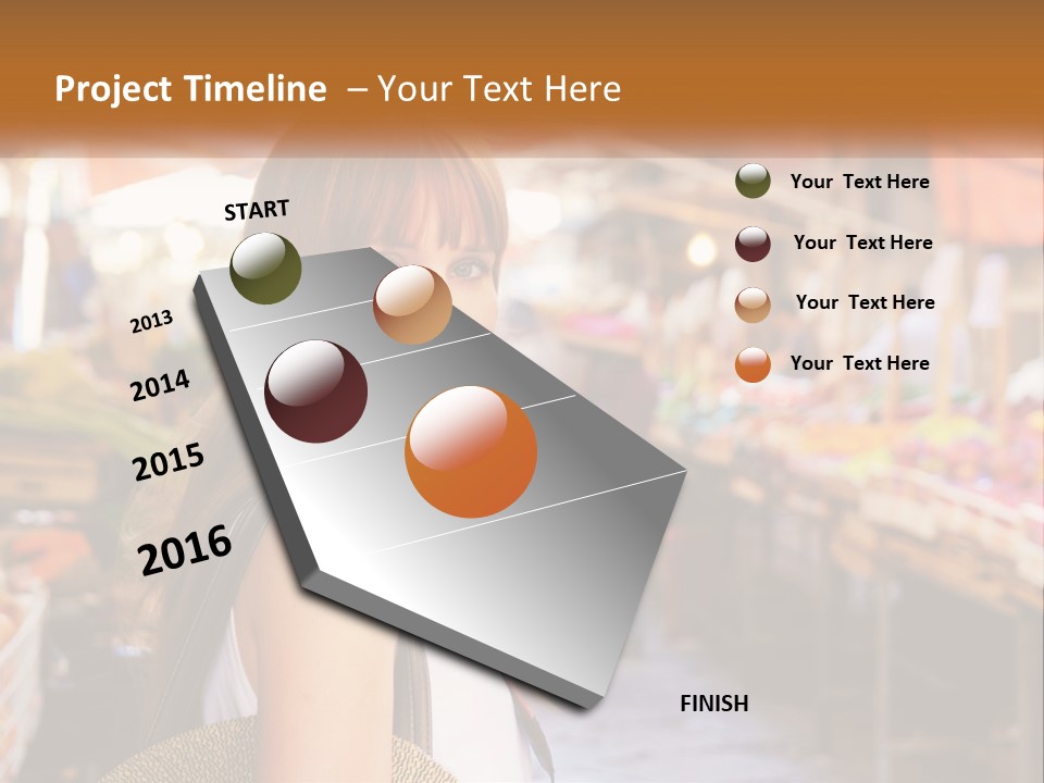 A Woman Is Standing In Front Of A Market PowerPoint Template