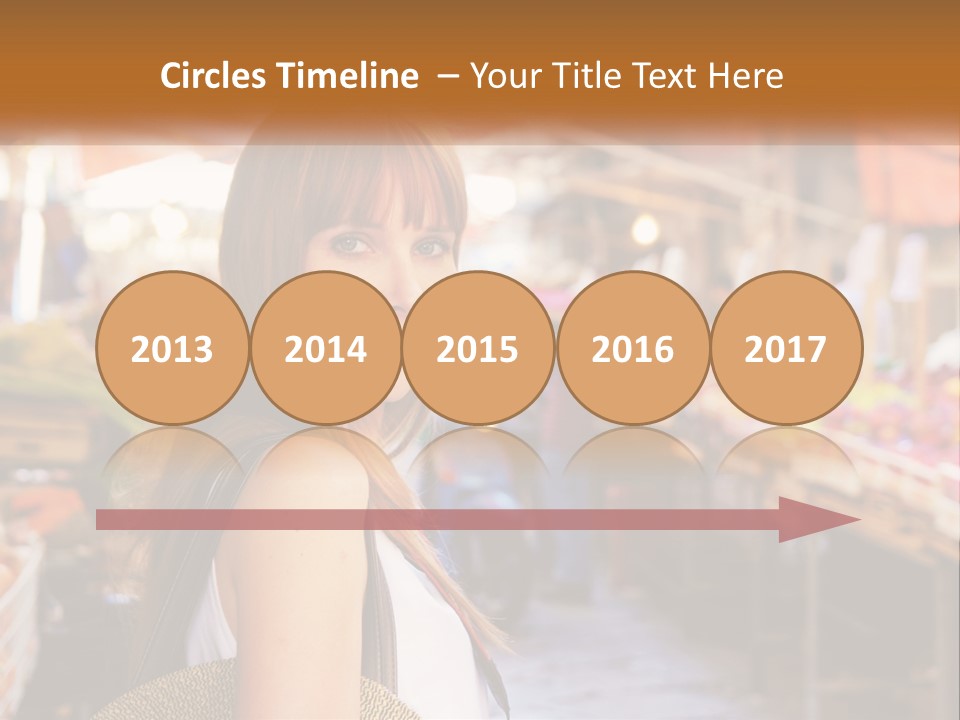 A Woman Is Standing In Front Of A Market PowerPoint Template