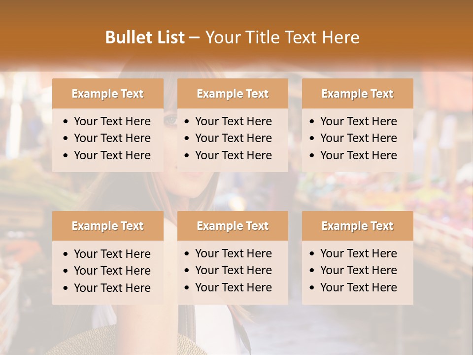 A Woman Is Standing In Front Of A Market PowerPoint Template