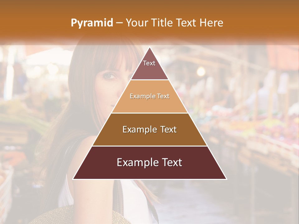 A Woman Is Standing In Front Of A Market PowerPoint Template