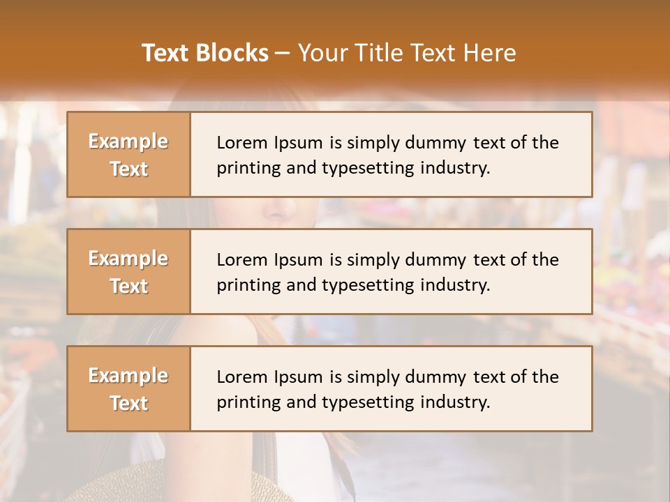 A Woman Is Standing In Front Of A Market PowerPoint Template