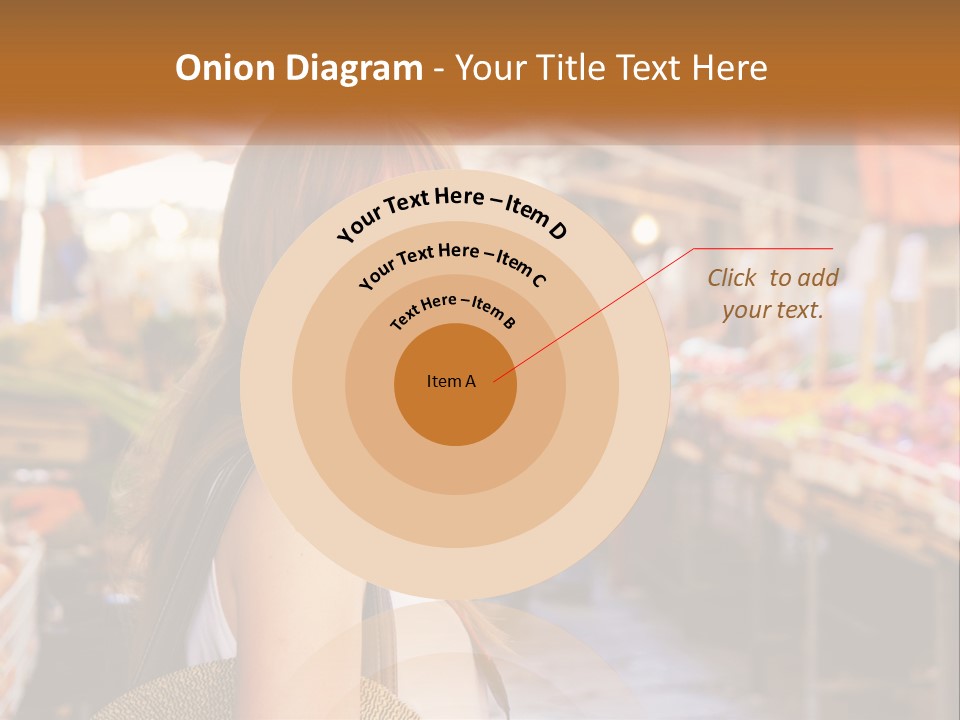 A Woman Is Standing In Front Of A Market PowerPoint Template