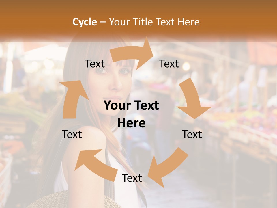 A Woman Is Standing In Front Of A Market PowerPoint Template