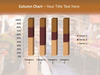 A Woman Is Standing In Front Of A Market PowerPoint Template