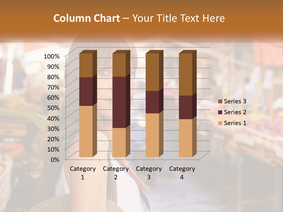 A Woman Is Standing In Front Of A Market PowerPoint Template