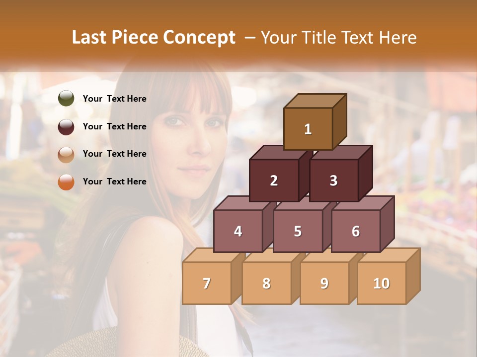 A Woman Is Standing In Front Of A Market PowerPoint Template