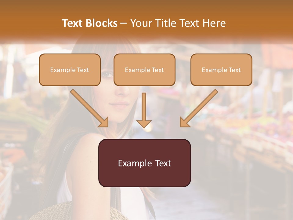 A Woman Is Standing In Front Of A Market PowerPoint Template