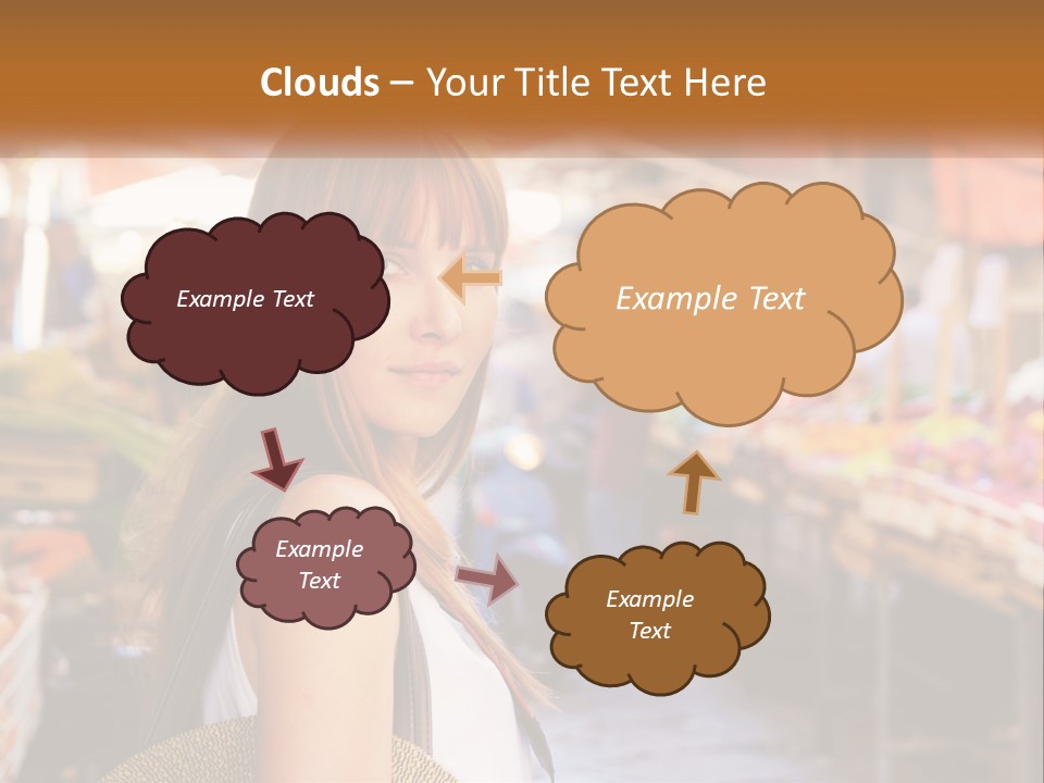 A Woman Is Standing In Front Of A Market PowerPoint Template