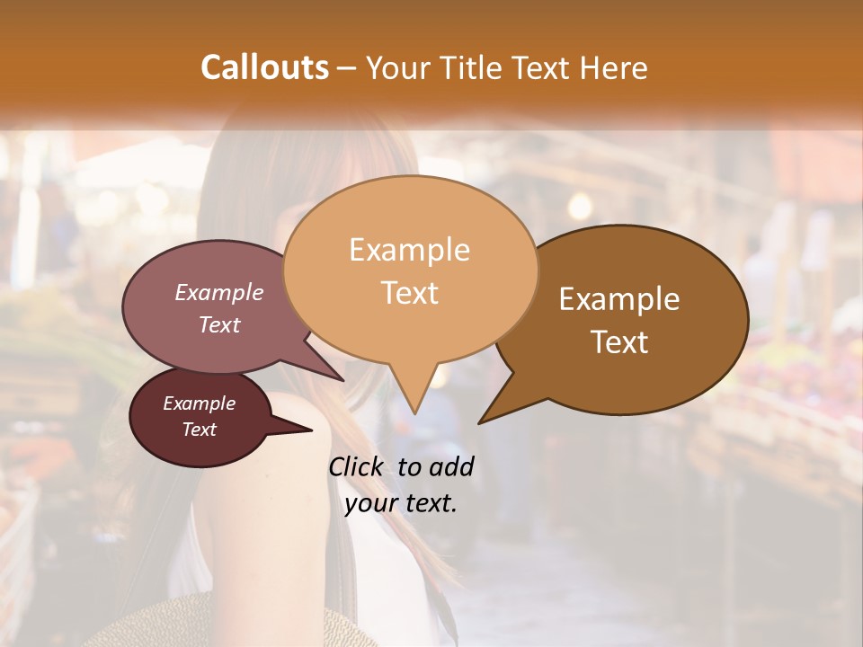 A Woman Is Standing In Front Of A Market PowerPoint Template