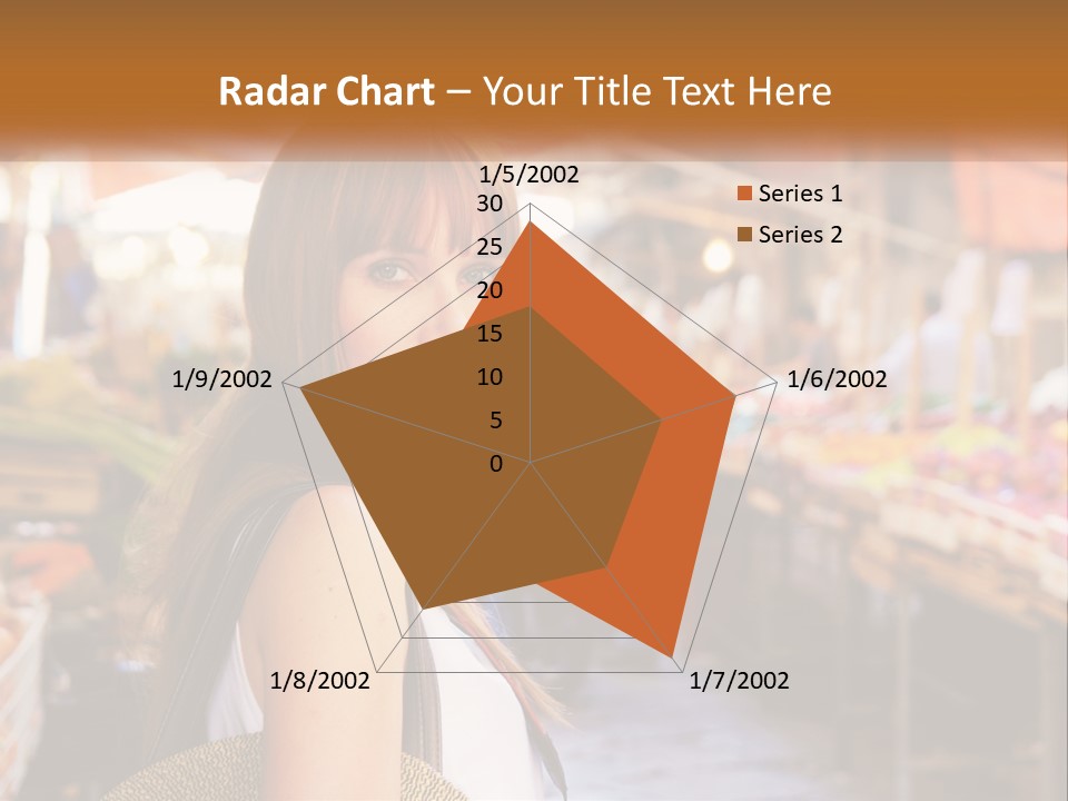 A Woman Is Standing In Front Of A Market PowerPoint Template