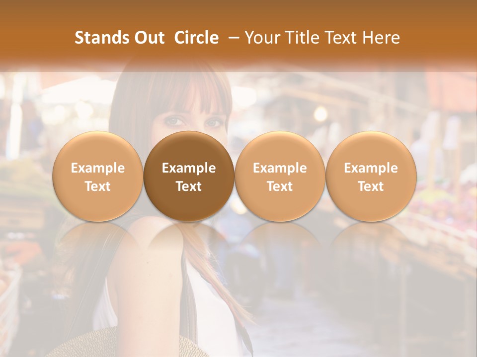 A Woman Is Standing In Front Of A Market PowerPoint Template