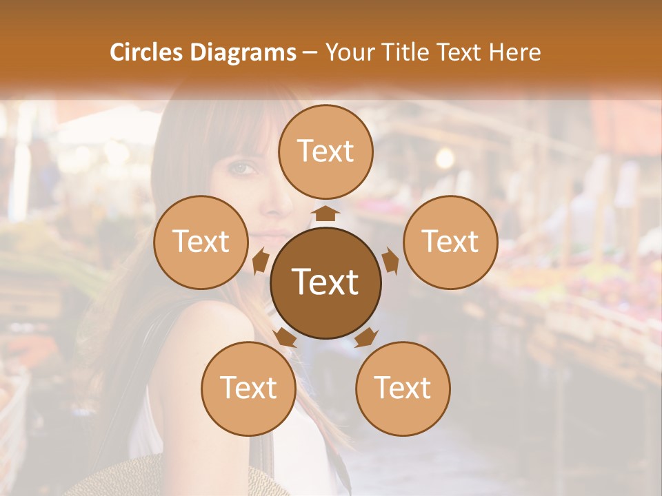 A Woman Is Standing In Front Of A Market PowerPoint Template