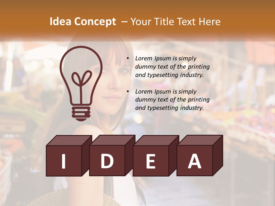 A Woman Is Standing In Front Of A Market PowerPoint Template