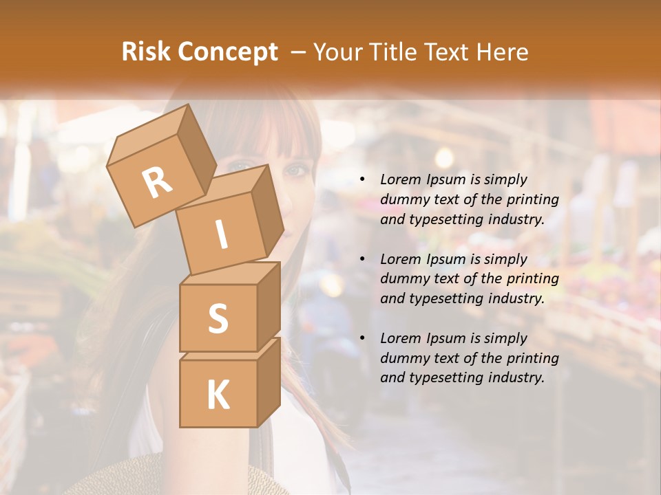 A Woman Is Standing In Front Of A Market PowerPoint Template