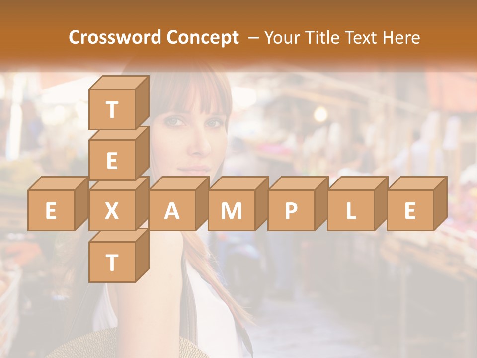 A Woman Is Standing In Front Of A Market PowerPoint Template