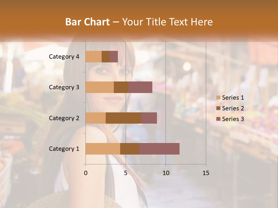 A Woman Is Standing In Front Of A Market PowerPoint Template