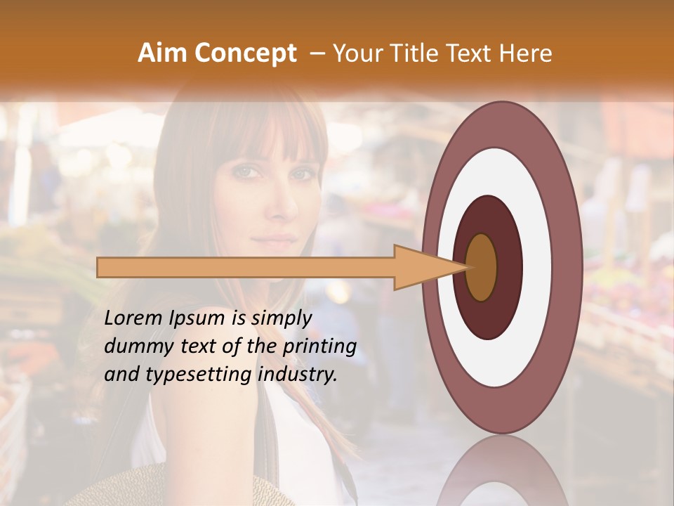 A Woman Is Standing In Front Of A Market PowerPoint Template