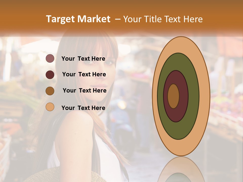 A Woman Is Standing In Front Of A Market PowerPoint Template
