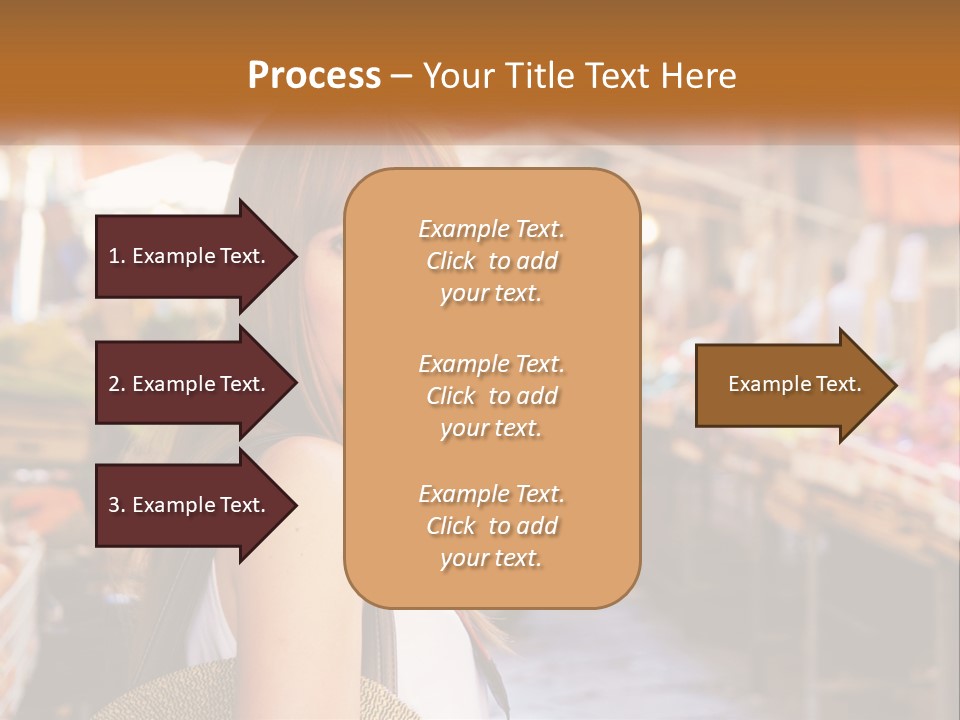 A Woman Is Standing In Front Of A Market PowerPoint Template