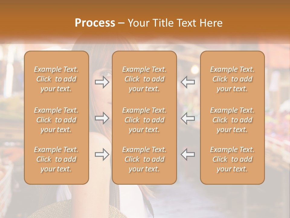 A Woman Is Standing In Front Of A Market PowerPoint Template