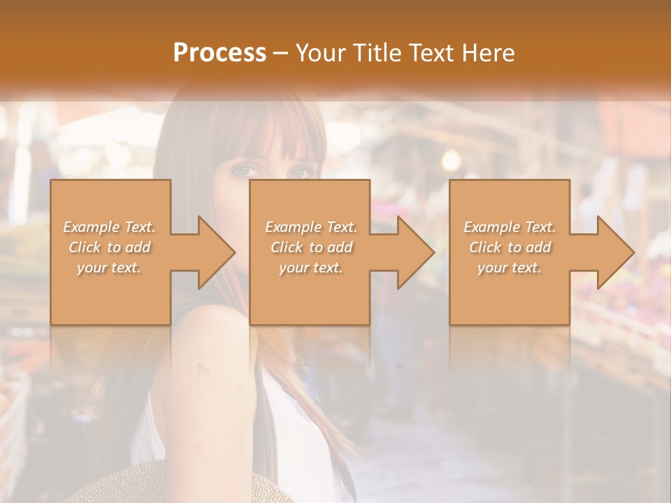 A Woman Is Standing In Front Of A Market PowerPoint Template
