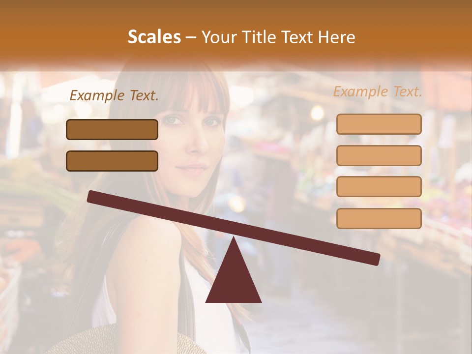 A Woman Is Standing In Front Of A Market PowerPoint Template
