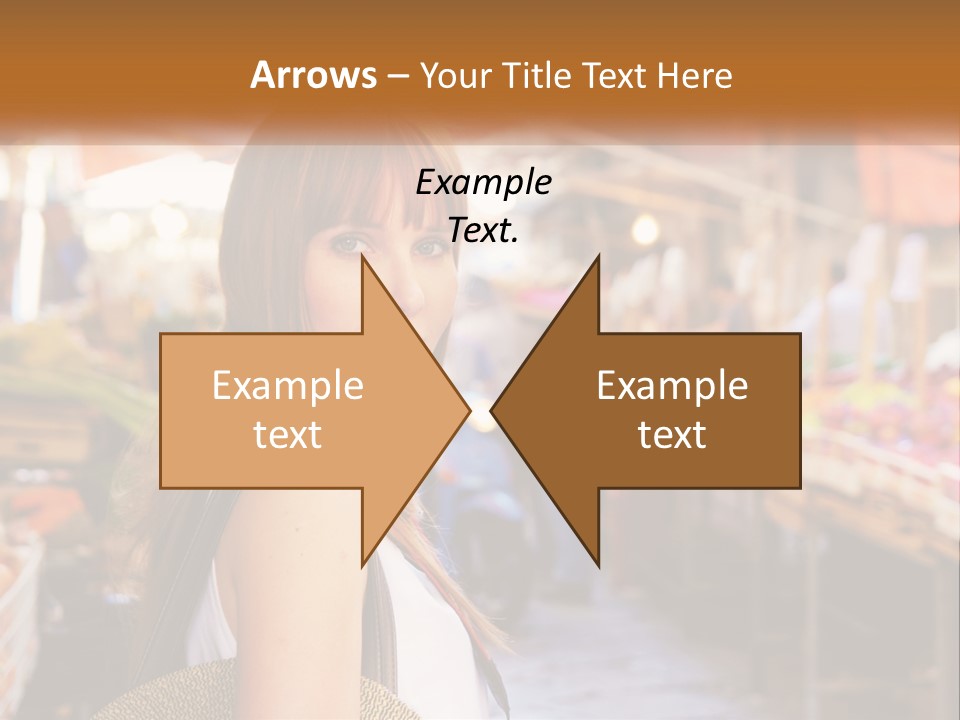 A Woman Is Standing In Front Of A Market PowerPoint Template