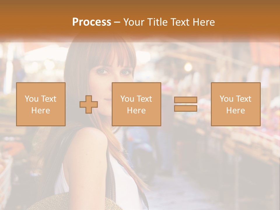 A Woman Is Standing In Front Of A Market PowerPoint Template