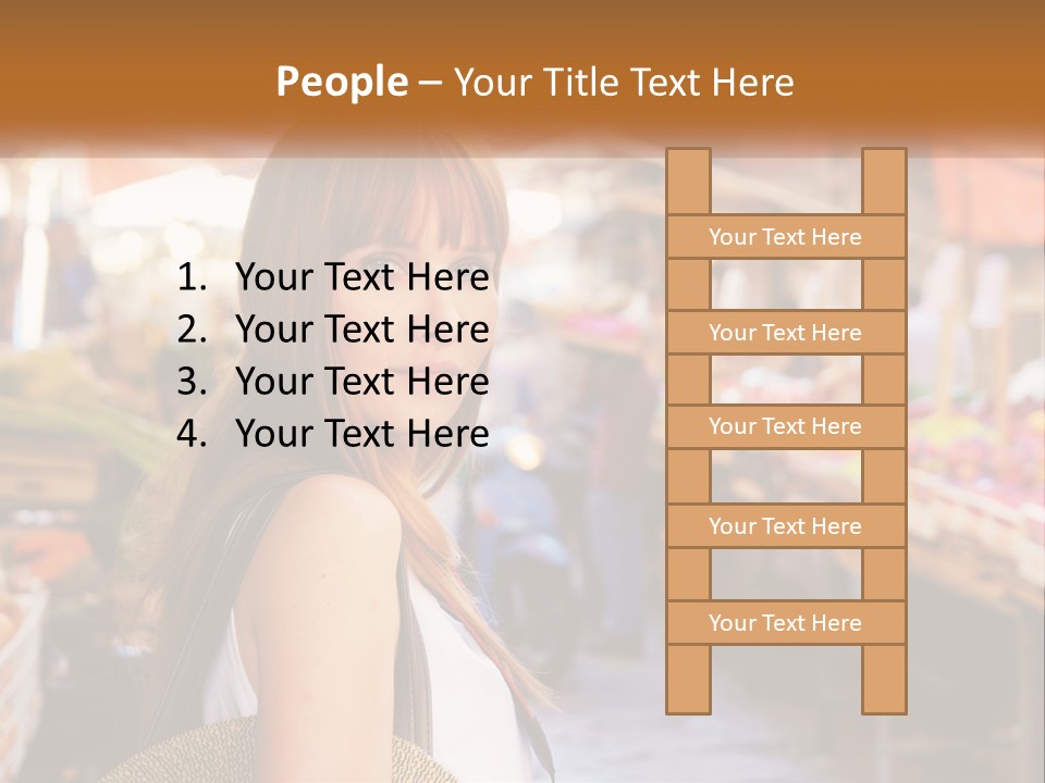 A Woman Is Standing In Front Of A Market PowerPoint Template