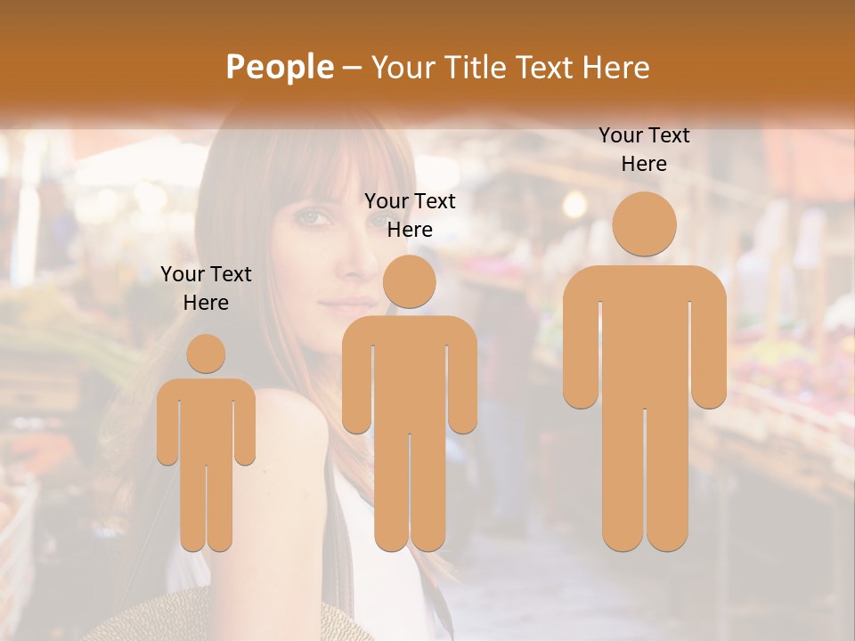 A Woman Is Standing In Front Of A Market PowerPoint Template
