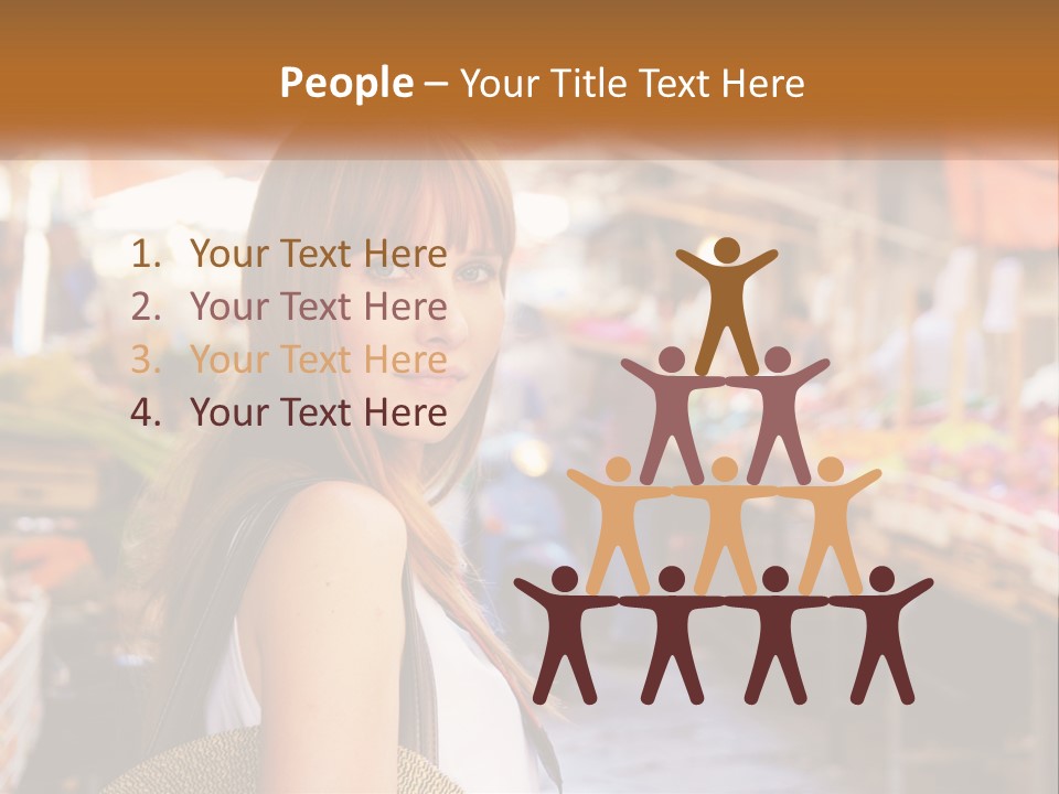 A Woman Is Standing In Front Of A Market PowerPoint Template