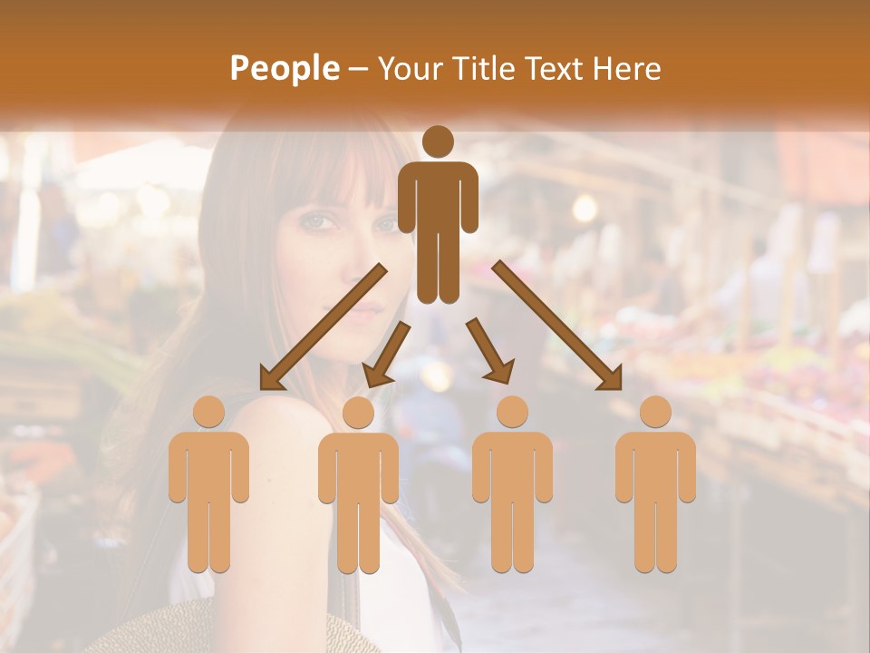 A Woman Is Standing In Front Of A Market PowerPoint Template