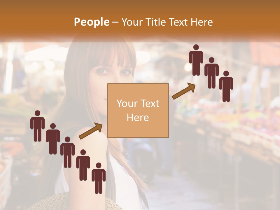 A Woman Is Standing In Front Of A Market PowerPoint Template