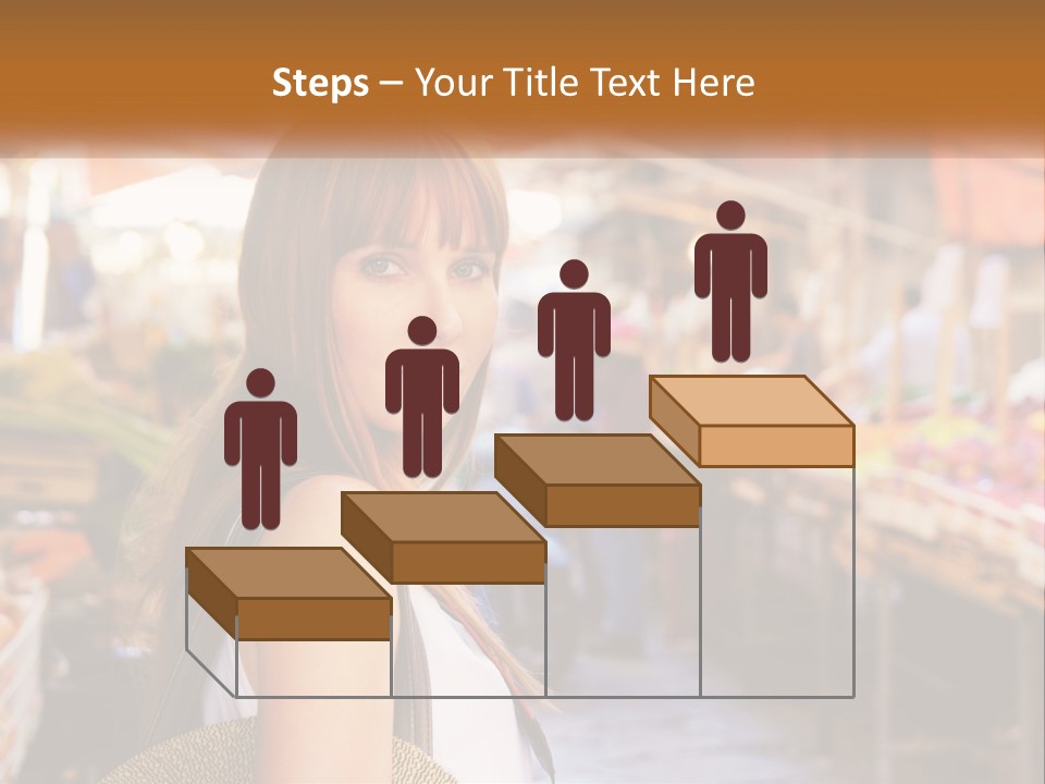 A Woman Is Standing In Front Of A Market PowerPoint Template