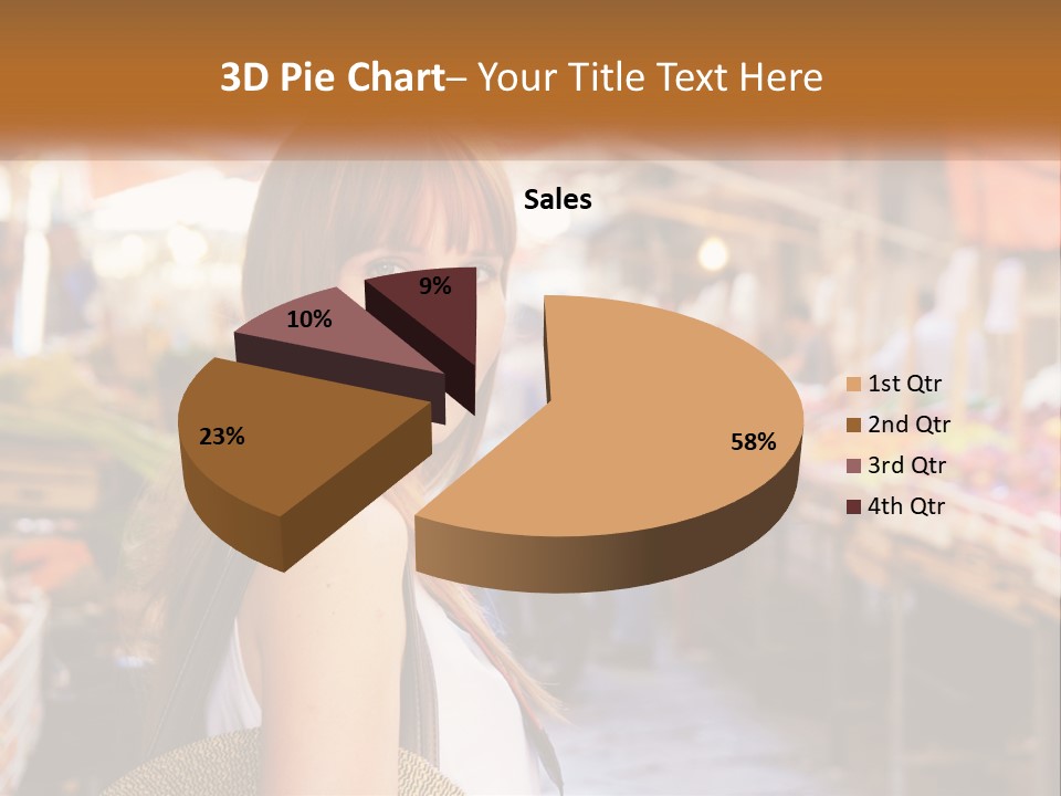 A Woman Is Standing In Front Of A Market PowerPoint Template