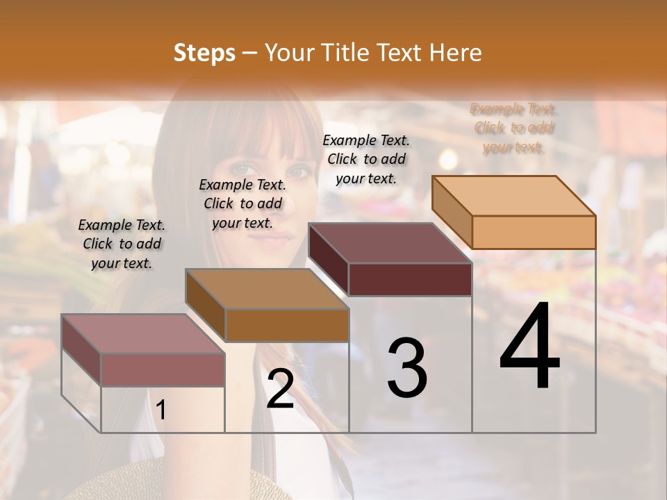 A Woman Is Standing In Front Of A Market PowerPoint Template