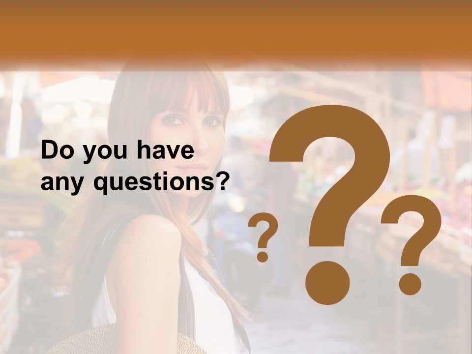 A Woman Is Standing In Front Of A Market PowerPoint Template